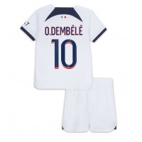 Billiga Paris Saint-Germain Ousmane Dembele #10 Barnkläder Borta fotbollskläder till baby 2023-24 Kortärmad (+ Korta byxor)